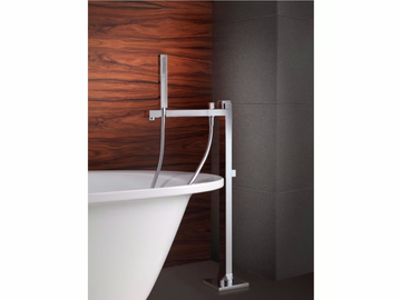 Freestanding bathtub faucet - Floor standing 1 hole brass bathtub mixer with hand shower by Tender rain - view 2